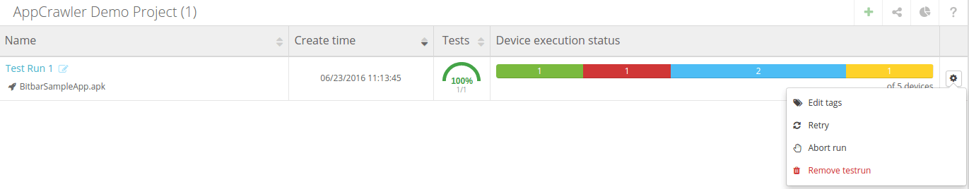 Aborting a test run