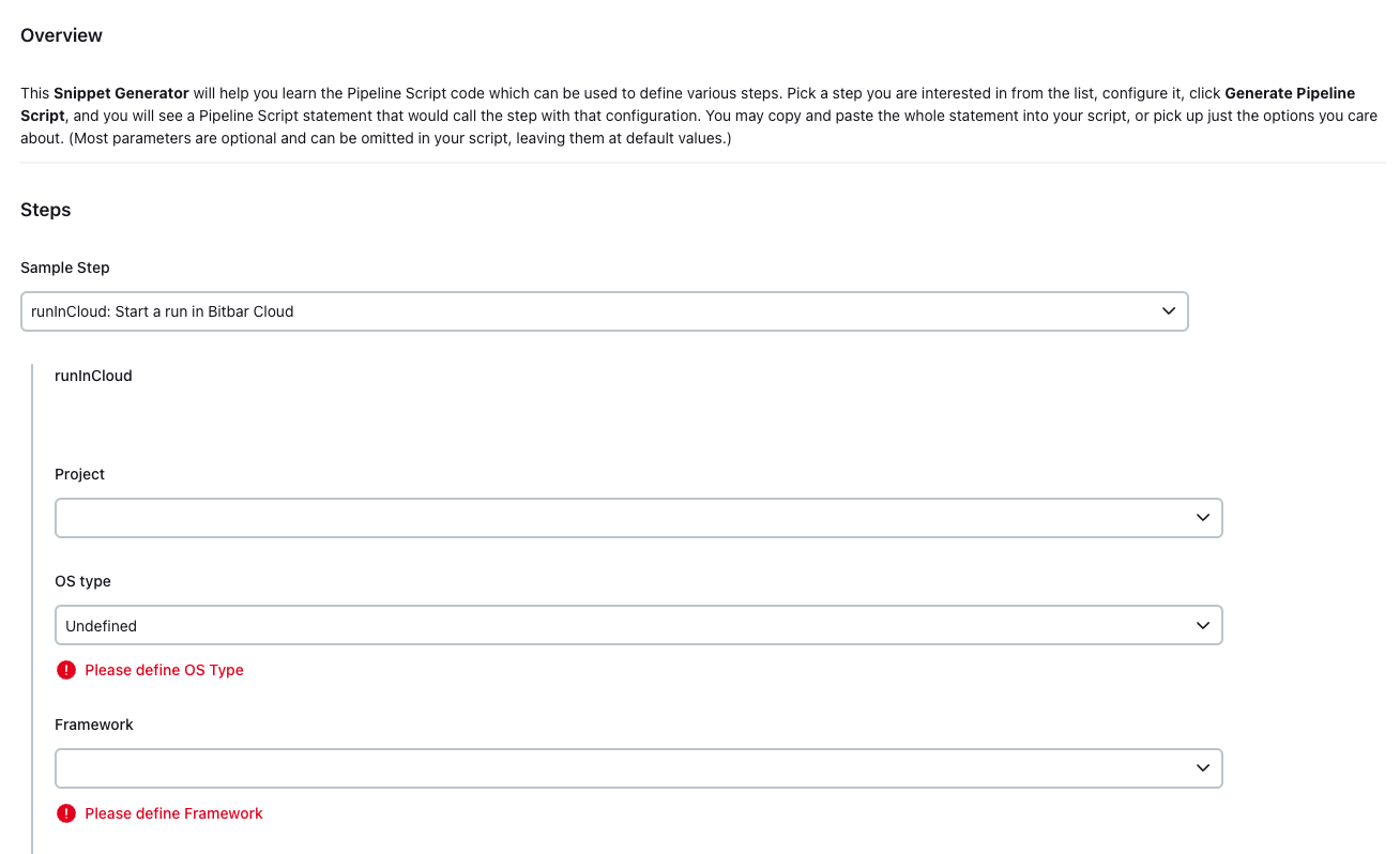 Pipeline: snippet generator