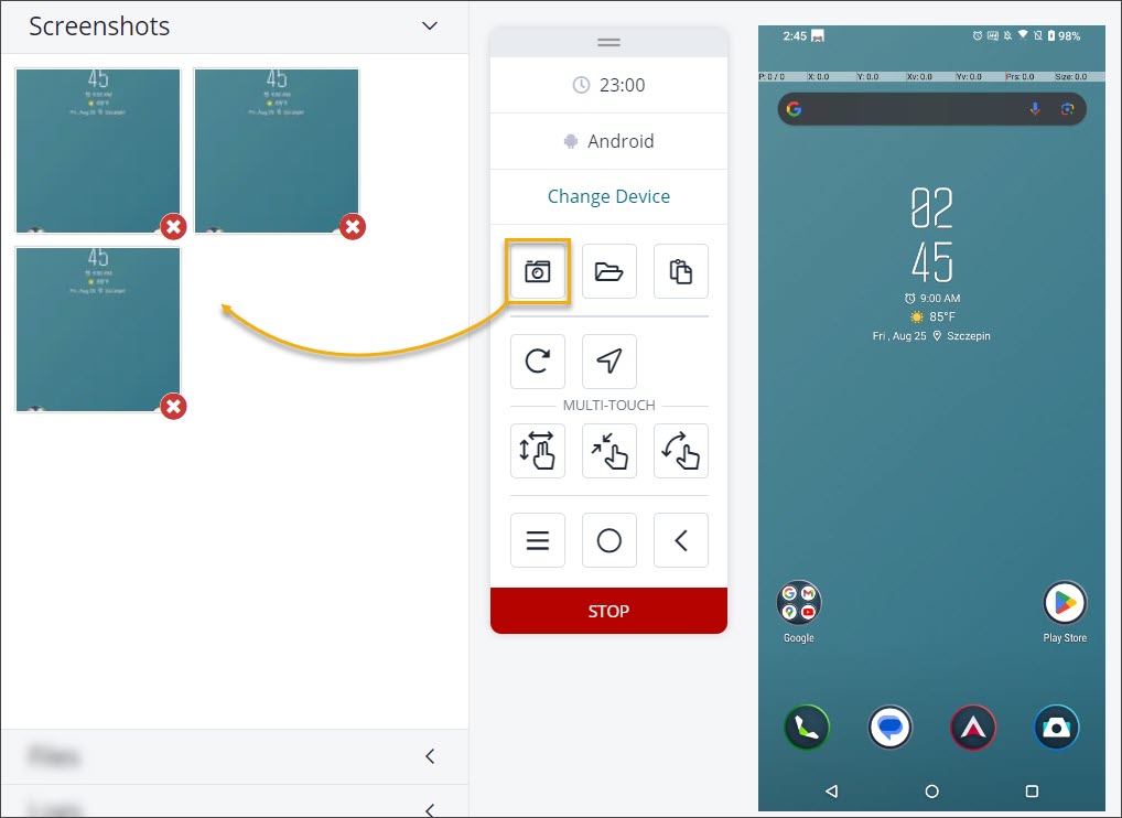 Taking and viewing screenshots