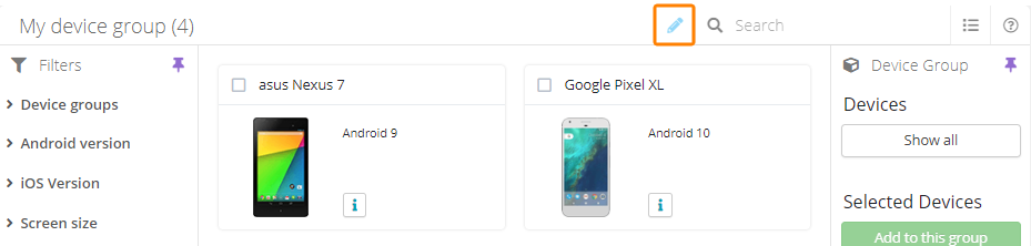 Renaming a device group