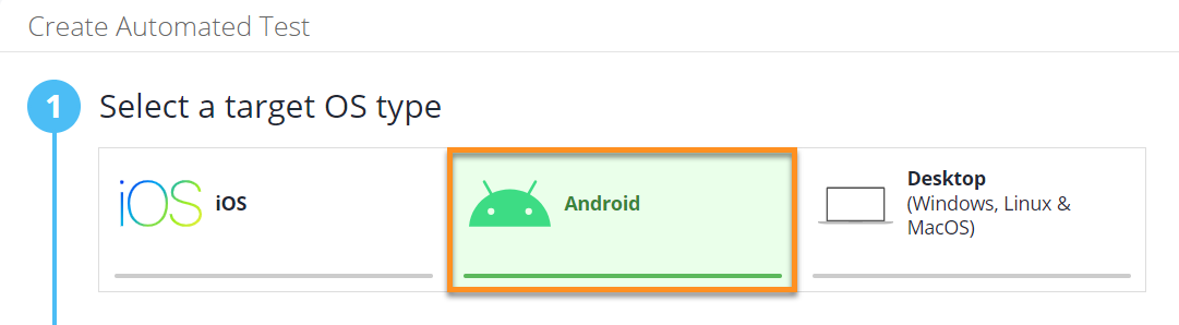 Select Android Target OS Type