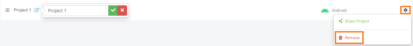 Deleting a project