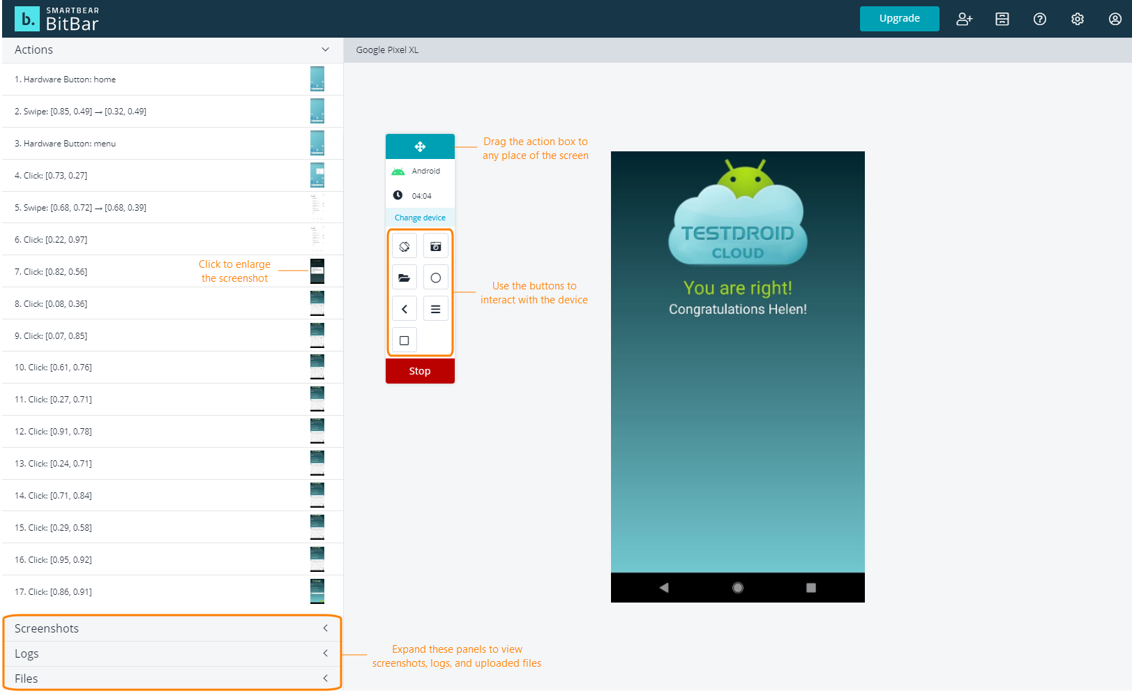 The Live Testing view