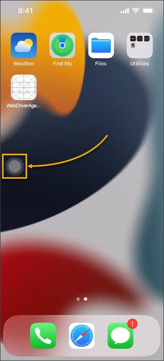 AssistiveTouch on a device's screen