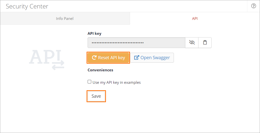 Reset API key