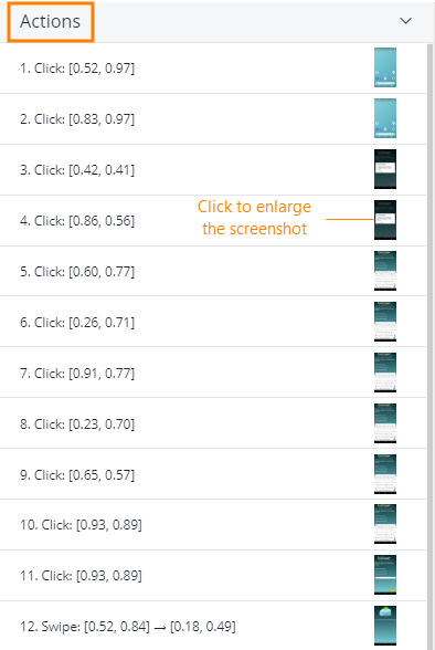Device actions