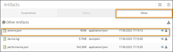 Artifacts Json