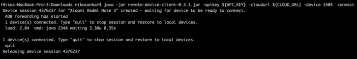 Remote USB CLI