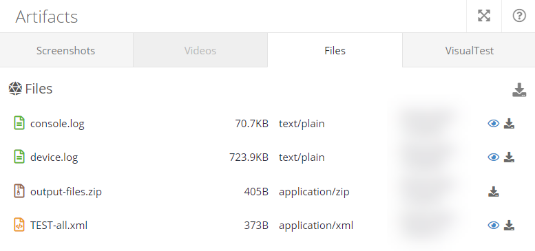Files tab