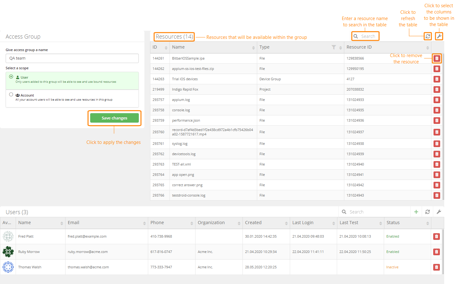 Configure an access group