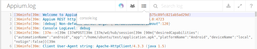 Device run view logs