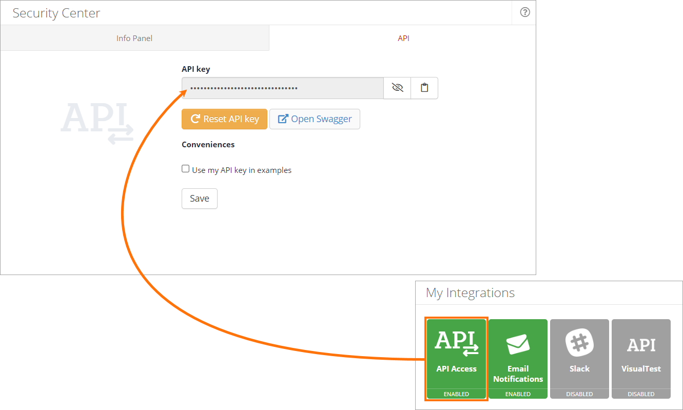 Viewing an API key