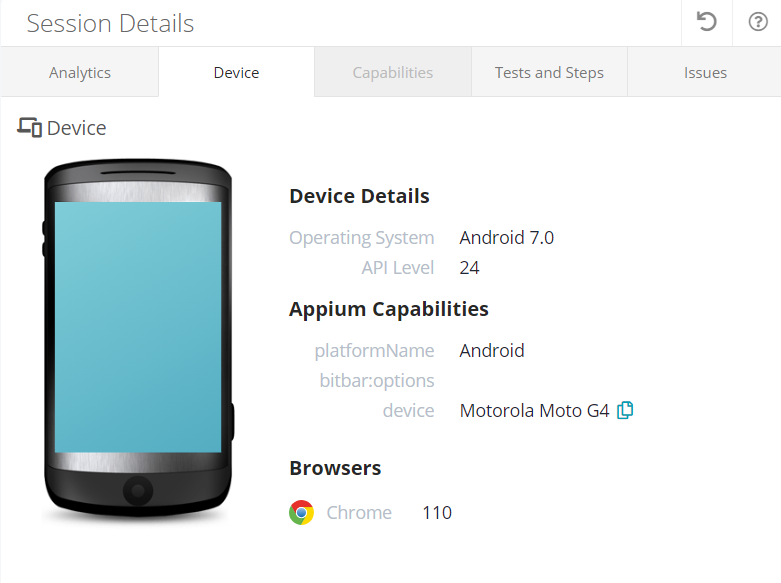 Device tab