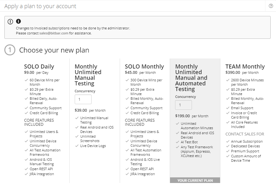 BitBar plans